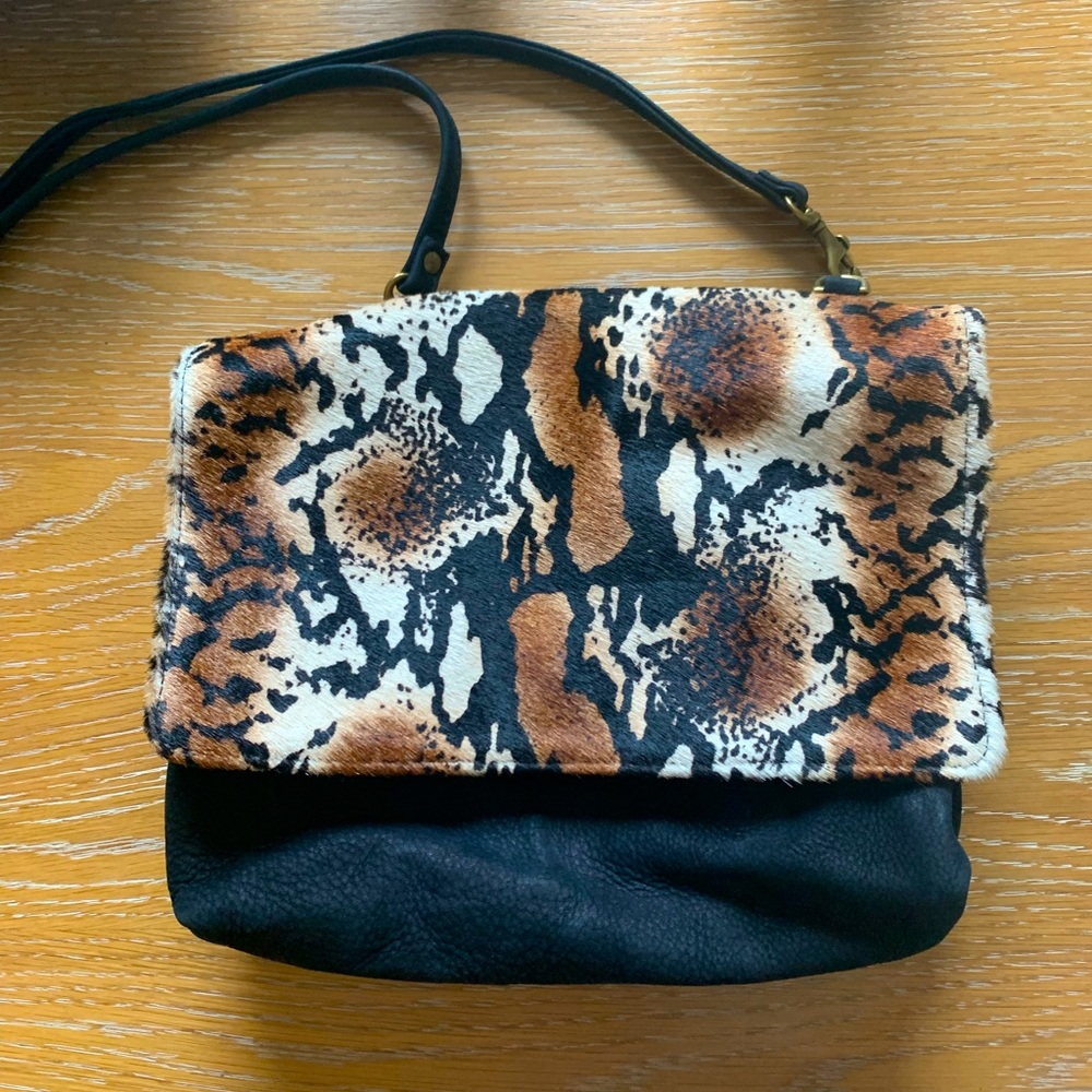 Ceri Hoover Animal Print Calf Crossbody Bag